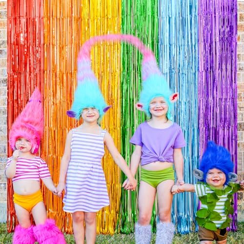 LOLStar Rainbow Foil Fringe Curtains 2 Pack 1