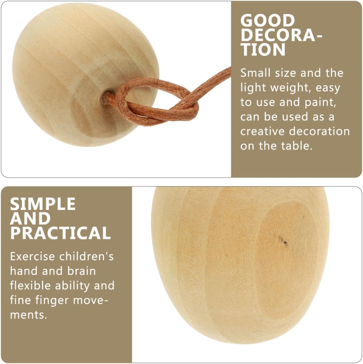 PRETYZOOM DIY Unpainted Wooden Fruit Ornaments 4pcs Pack