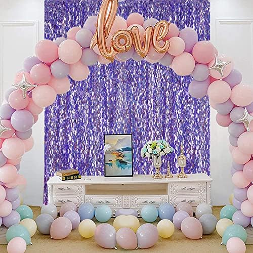Purple Foil Fringe Curtains 3 Pack Party Decor