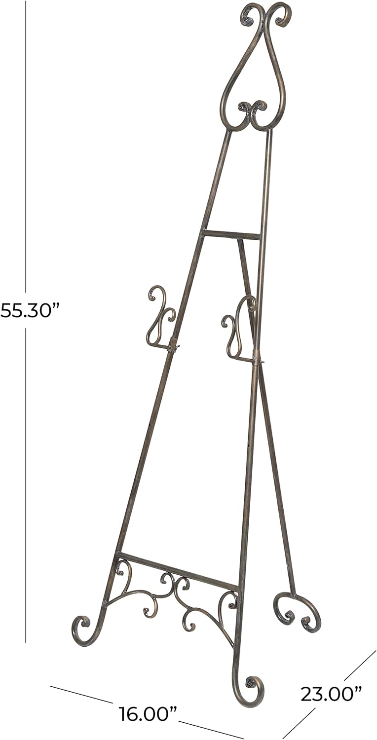 Deco 79 Adjustable 2 Tier Floor Standing Easel with Chain Support