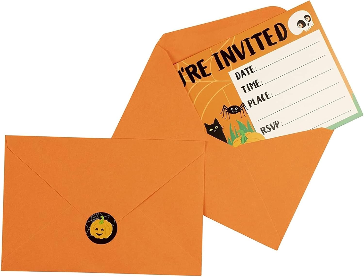 Juvale 60-Pack Halloween Invitation Cards with Envelopes and Seals