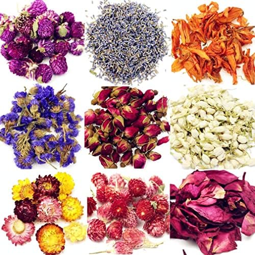 9 Bags Set of Natural Dried Flowers for Crafts