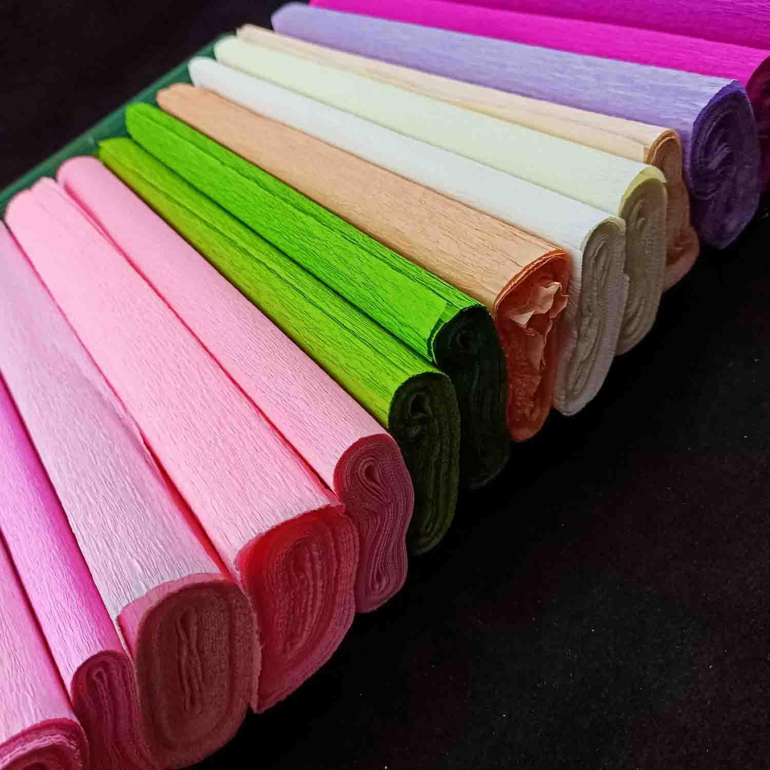 KYMY Crepe Paper Rolls Flower Kit with Iron Wires and Tape