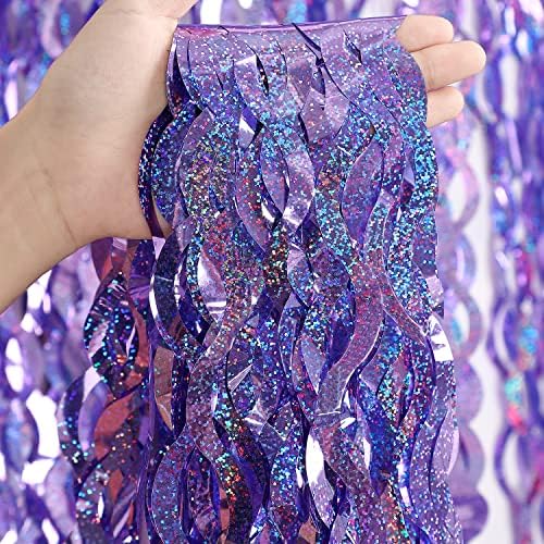 Purple Foil Fringe Curtains 3 Pack Party Decor