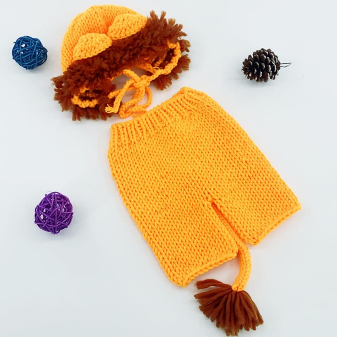 Vomdrok Halloween Baby Lion Costume Prop Set