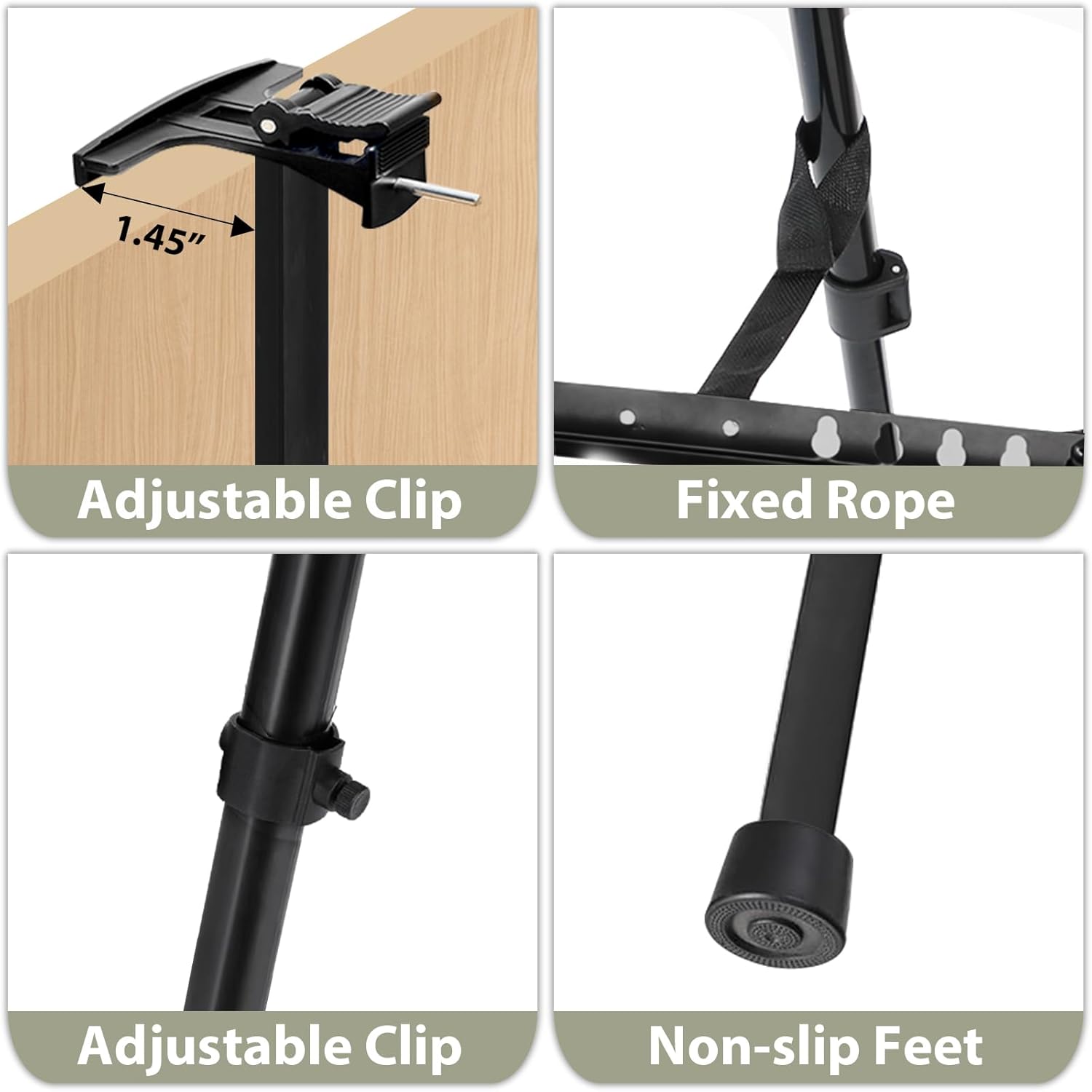 Portable Art Easel Stand - 4 Pack Black Metal