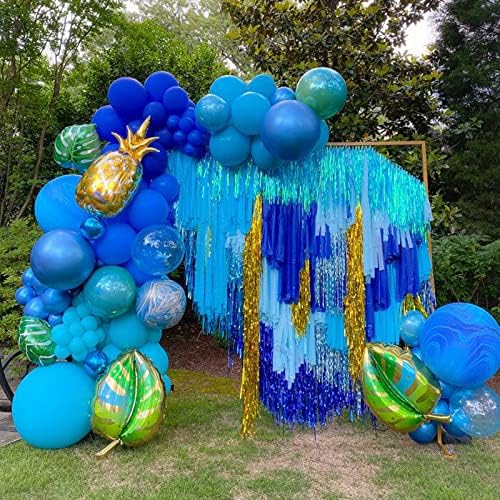 PartyWoo Crepe Paper Streamers 4 Rolls Blue 82ft