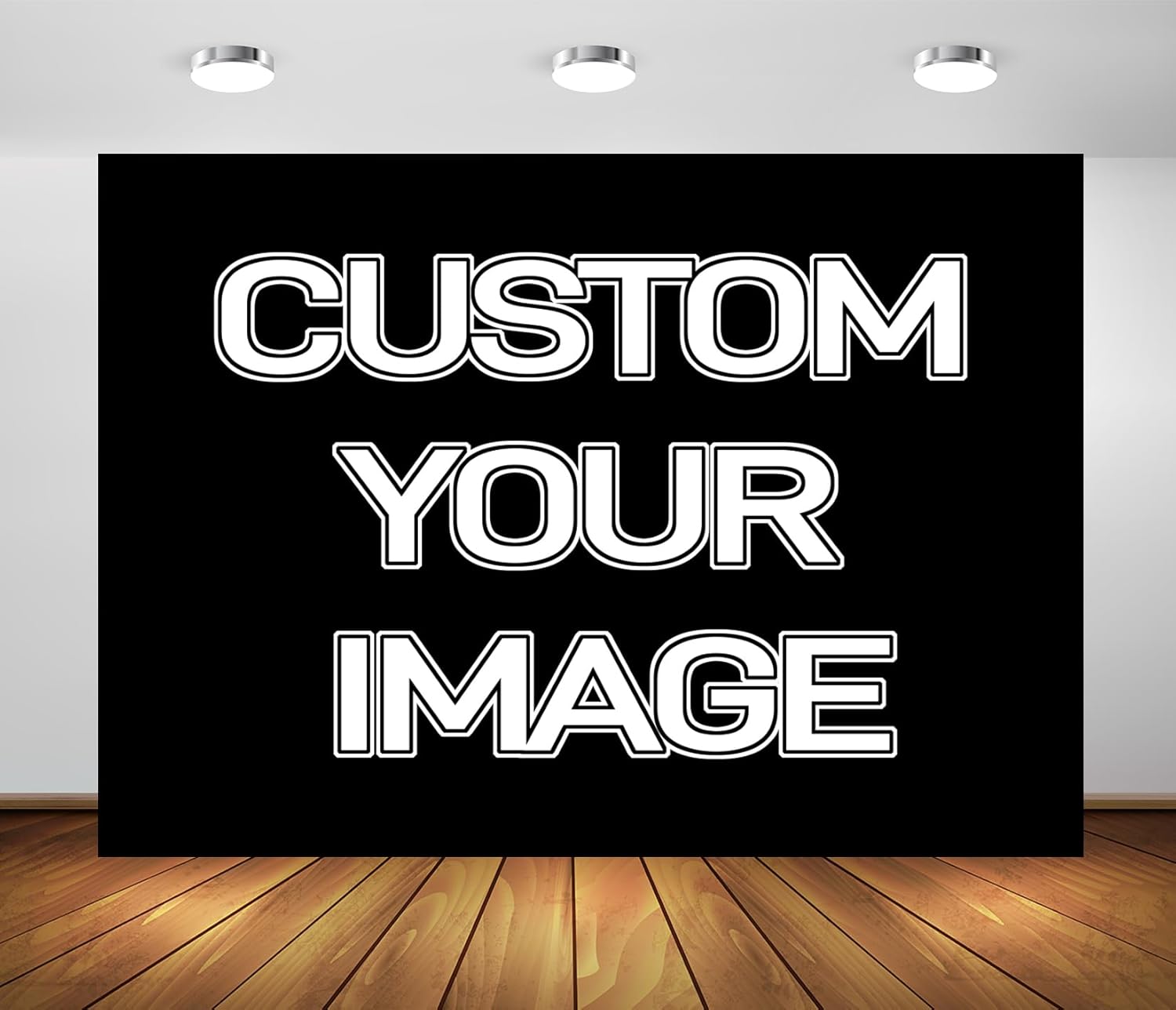 BELECO 7x5ft Custom Fabric Backdrop with Picture Logo Text Design