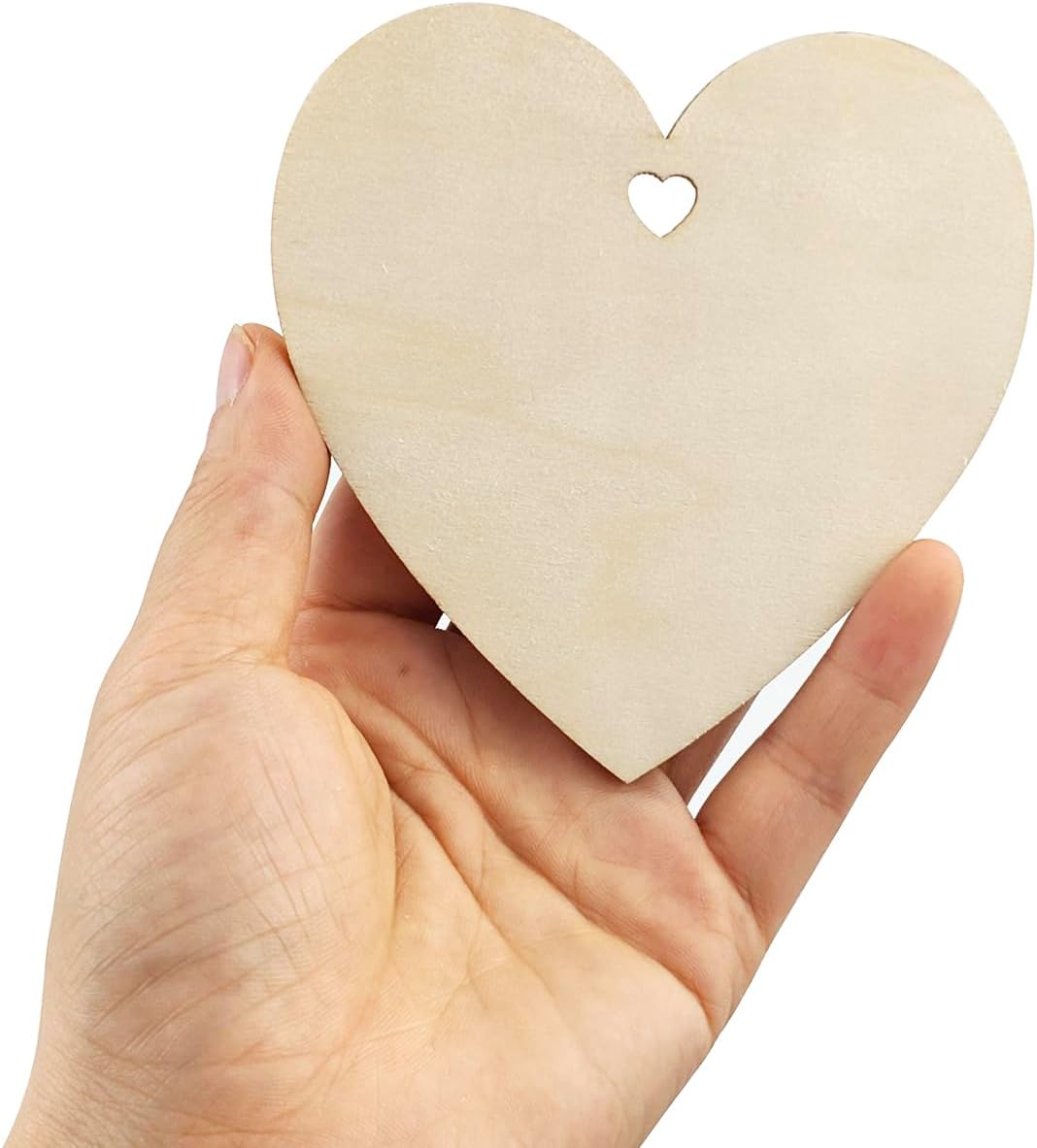 32 Pack 4 Inch Unfinished Wooden Heart Cutouts
