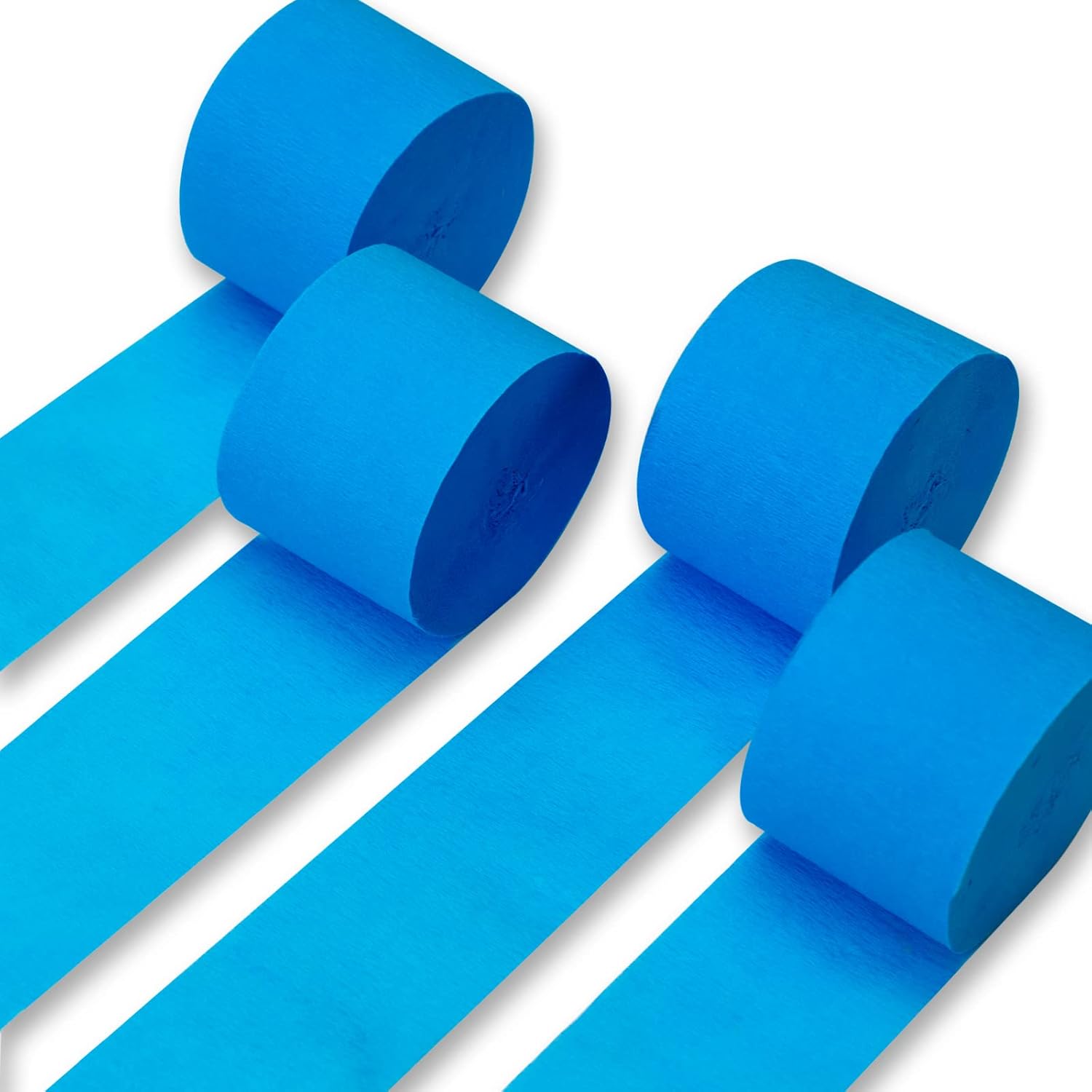 PartyWoo Crepe Paper Streamers 4 Rolls Blue 82ft