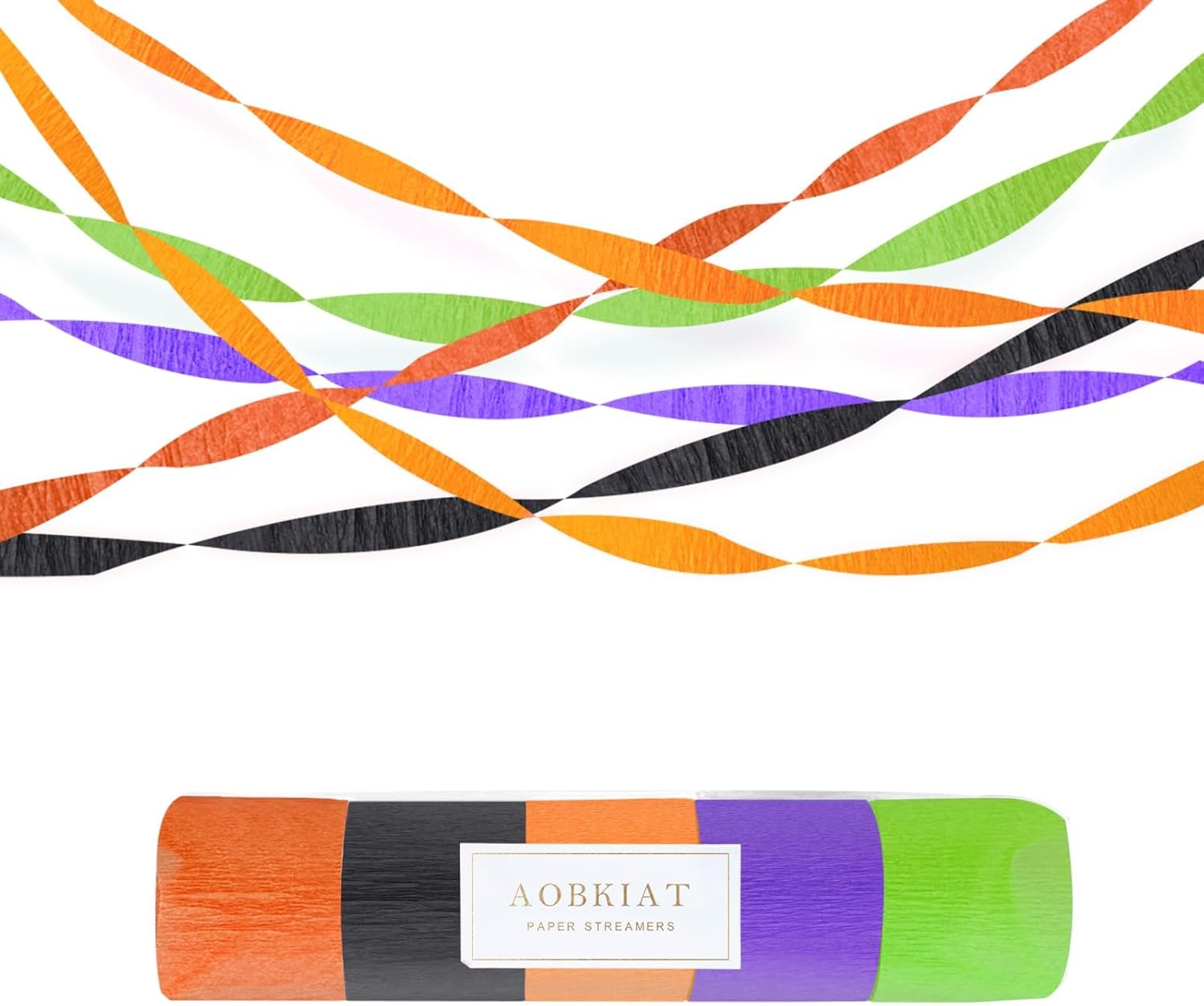 AOBKIAT Halloween Crepe Paper Streamers 5 Rolls