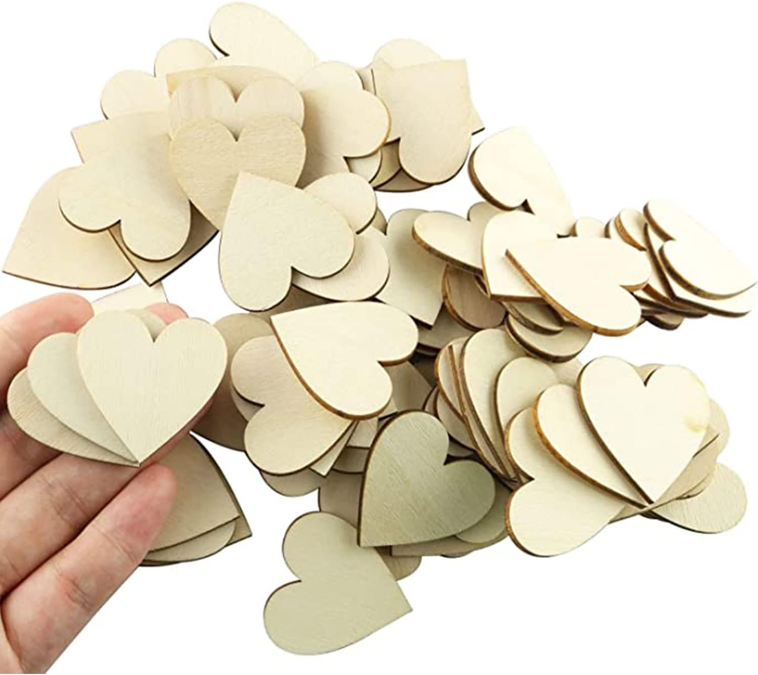 Unfinished Wooden Hearts Craft Kit 100 Pcs 2 Inch