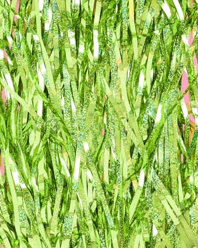 XO Fetti Lime Green Foil Curtain Set of 2