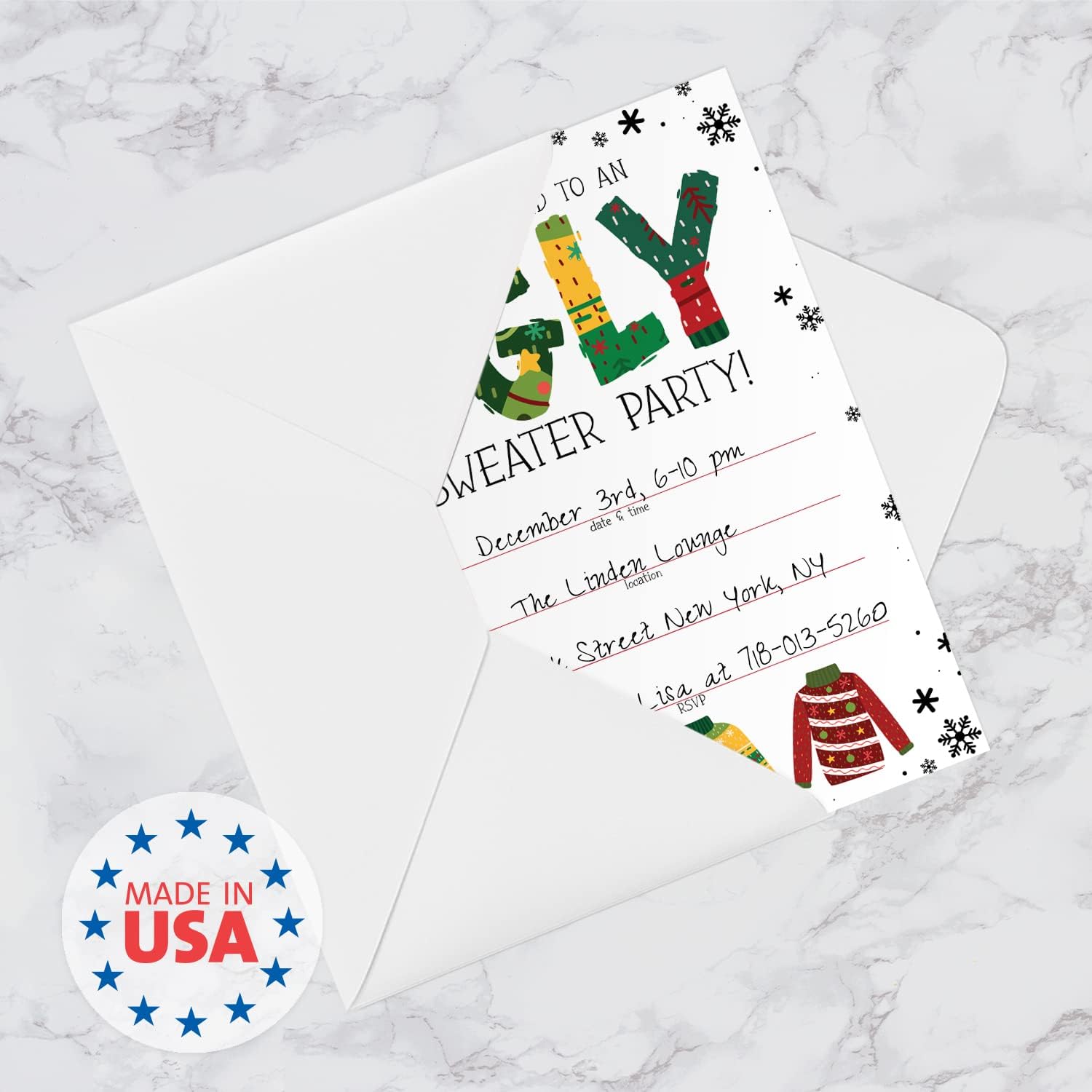 Canopy Street Ugly Sweater Party Invitations 5x7