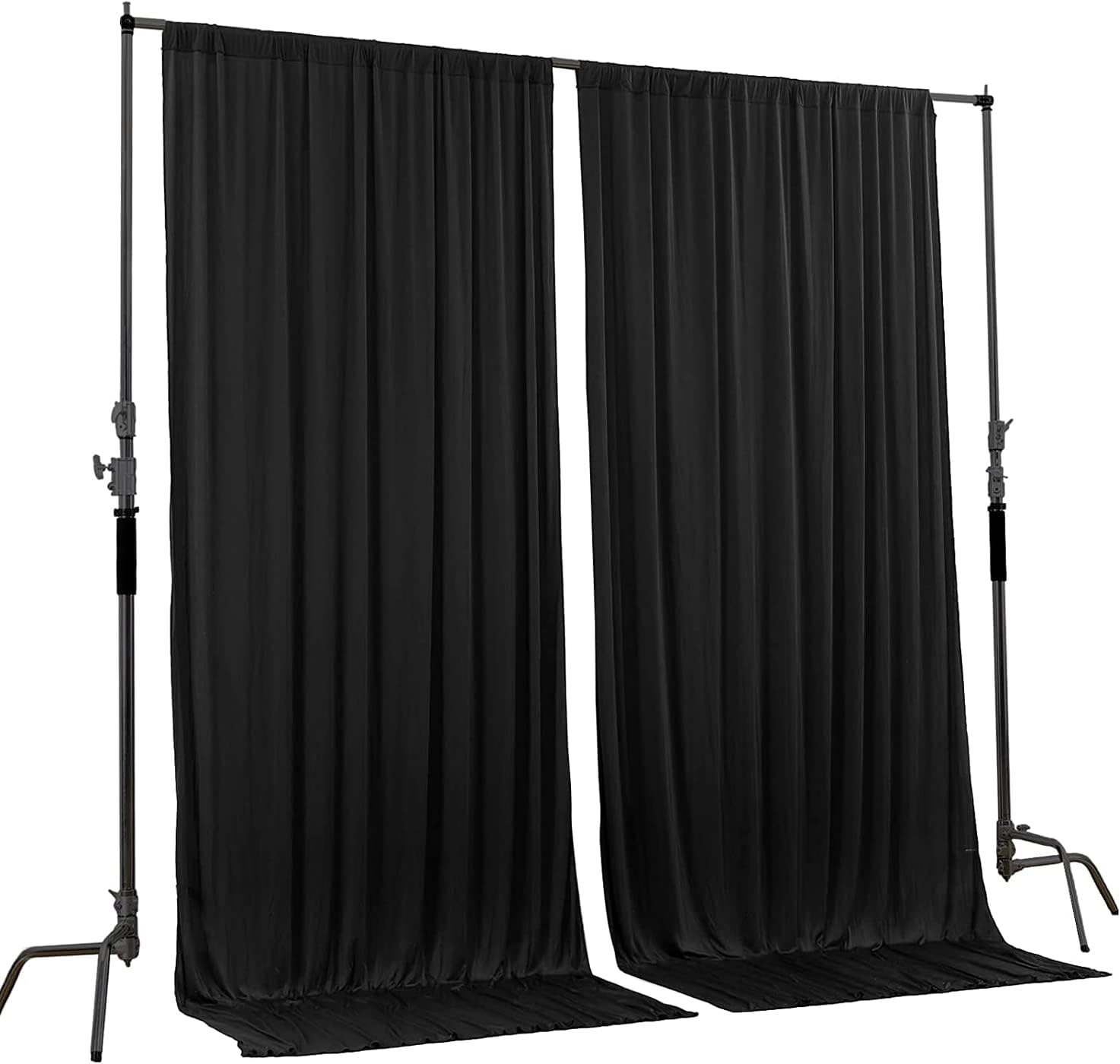 AK TRADING CO 10ft x 10ft IFR Polyester Backdrop Drapes Black