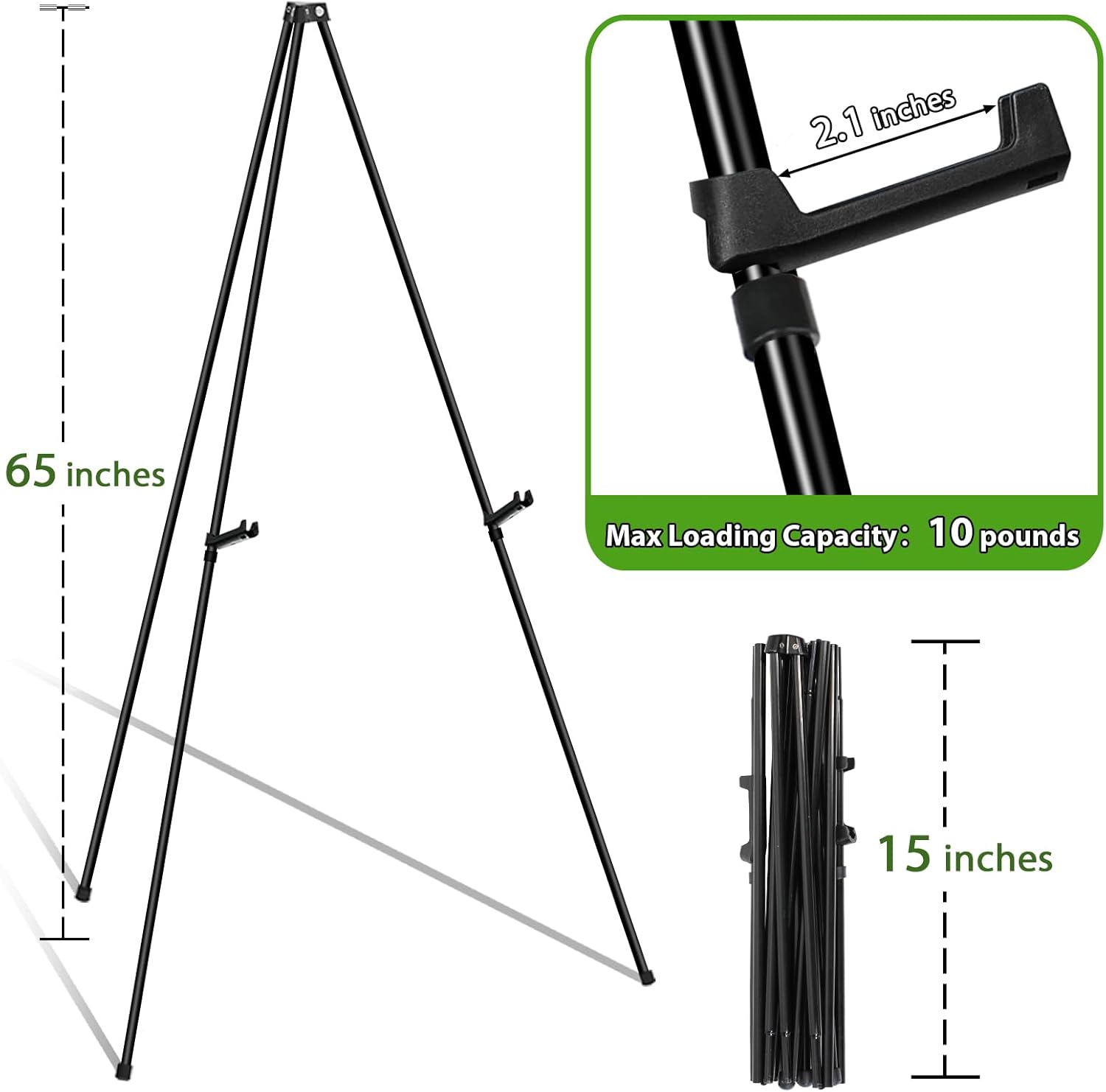 6 Pcs Thickened Metal Easel Stand for Sign - Collapsible and Portable