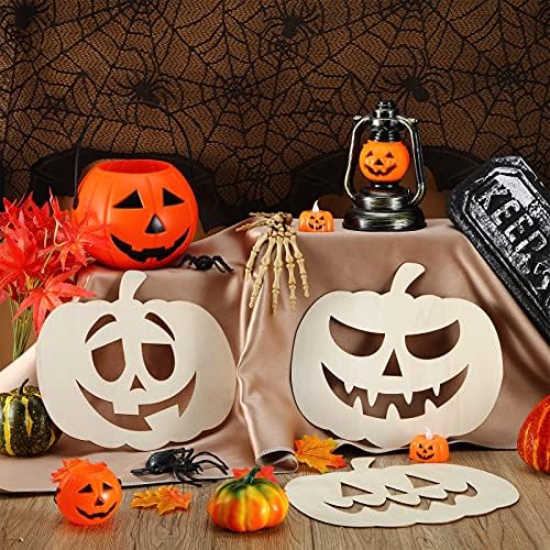 6 Halloween Unfinished Wooden Pumpkins for DIY Crafts