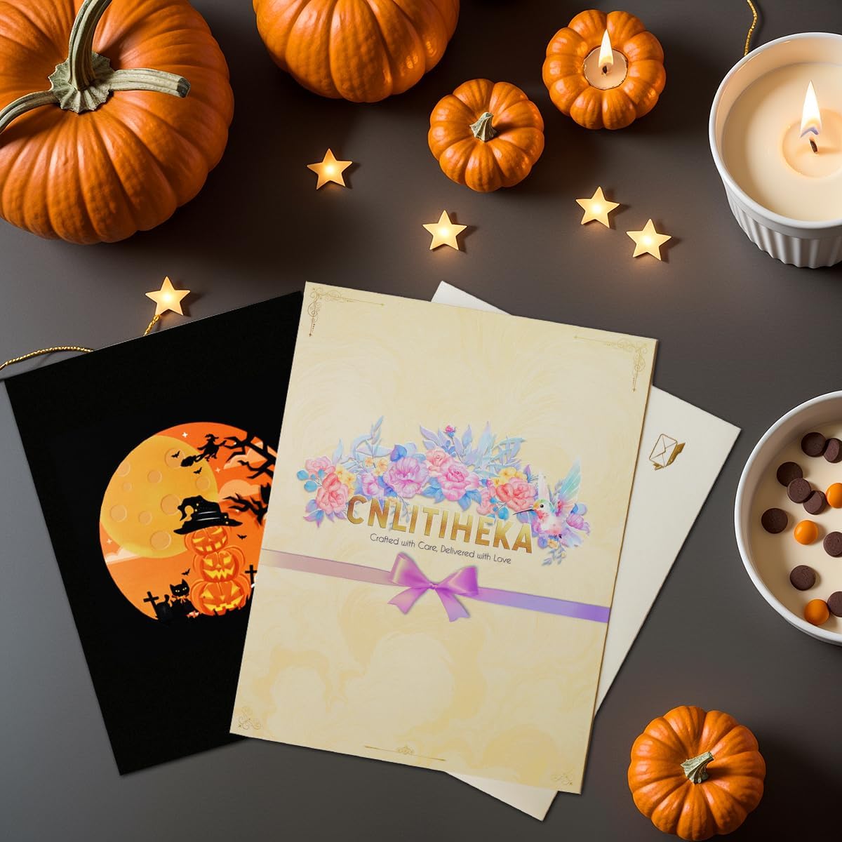 Spook Pumpkin Halloween Pop Up Greeting Cards with Envelope