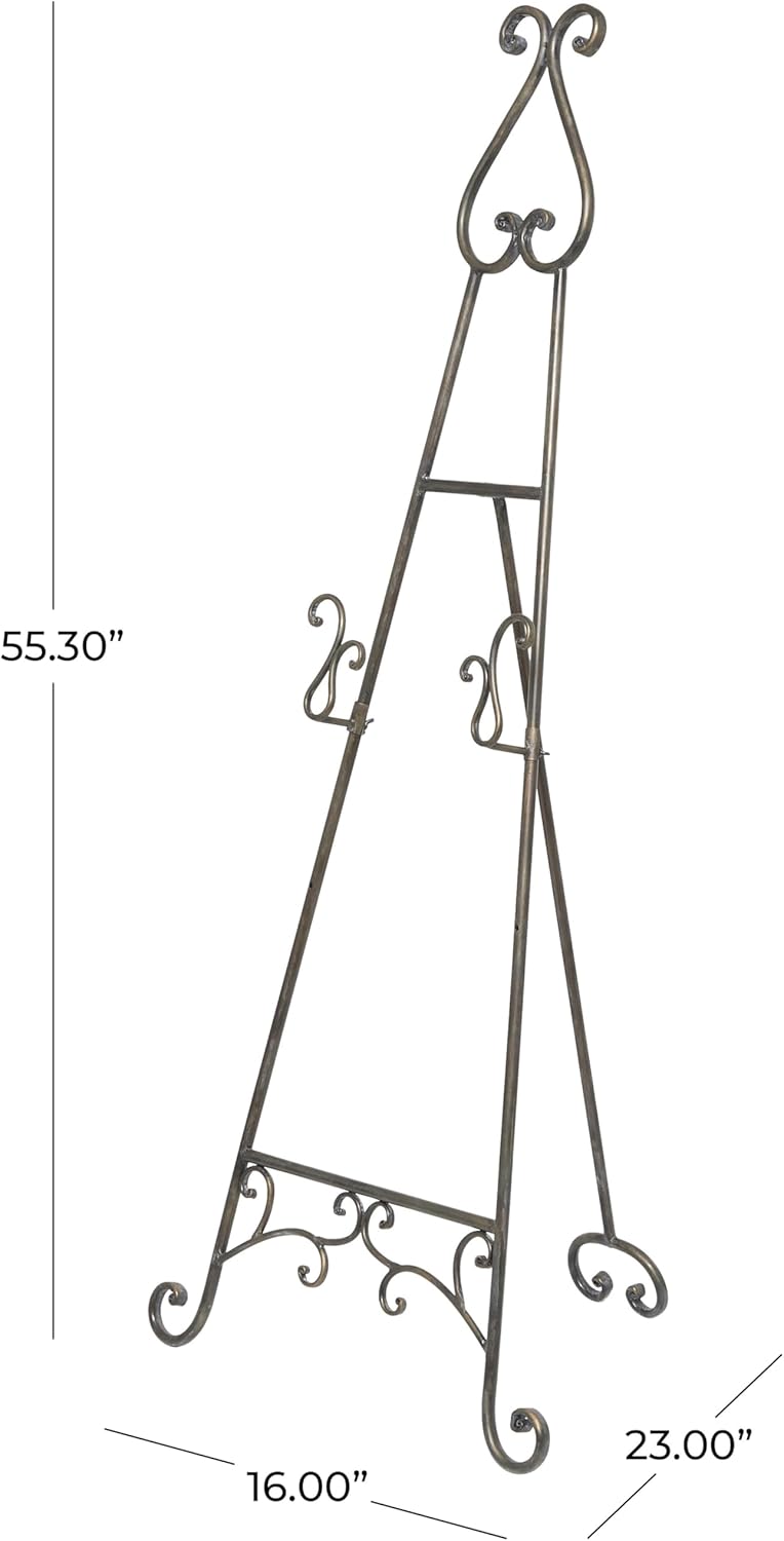 Deco 79 Adjustable 2 Tier Floor Standing Easel with Chain Support