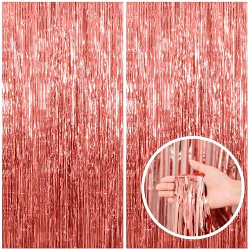 2 Pack Rose Gold Fringe Backdrop Decorations