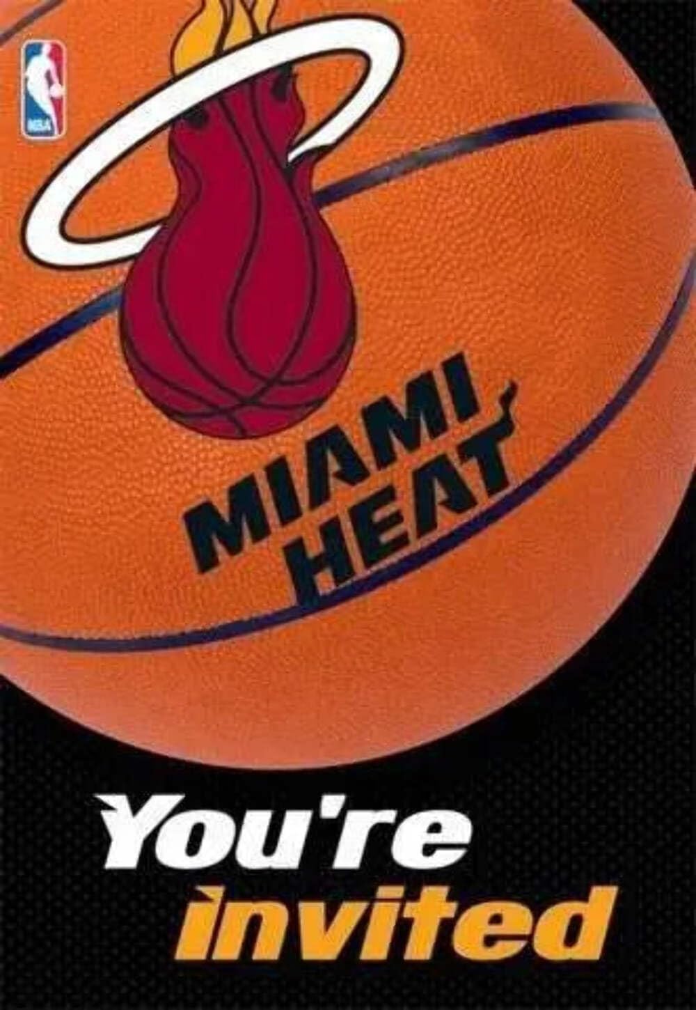 Miami Heat NBA Invitation Thank You Cards - Pack Of 16