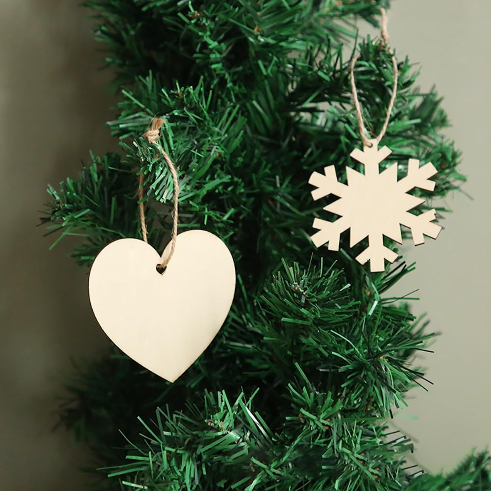 32 Pack 4 Inch Unfinished Wooden Heart Cutouts