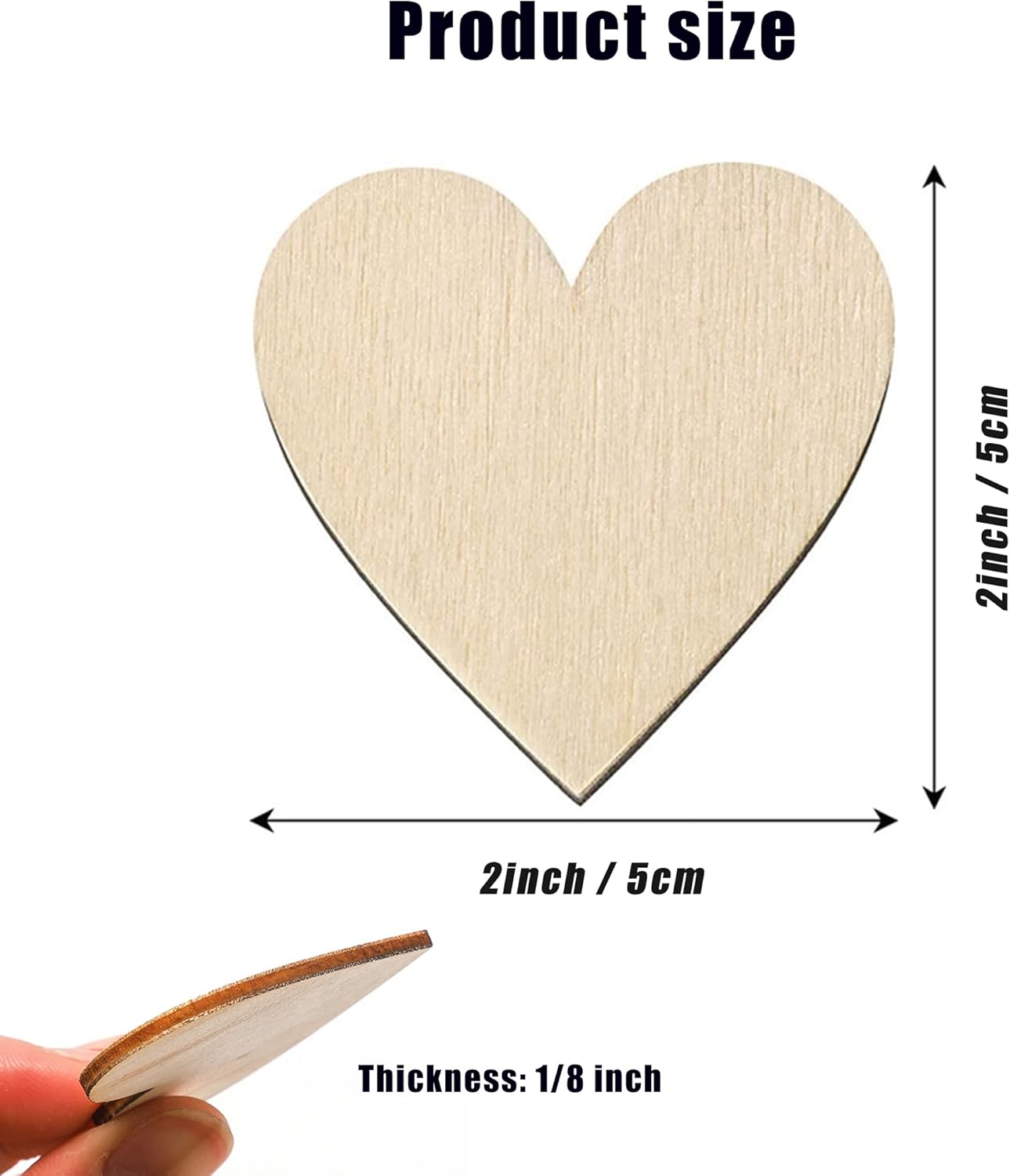 Unfinished Wooden Hearts Craft Kit 100 Pcs 2 Inch