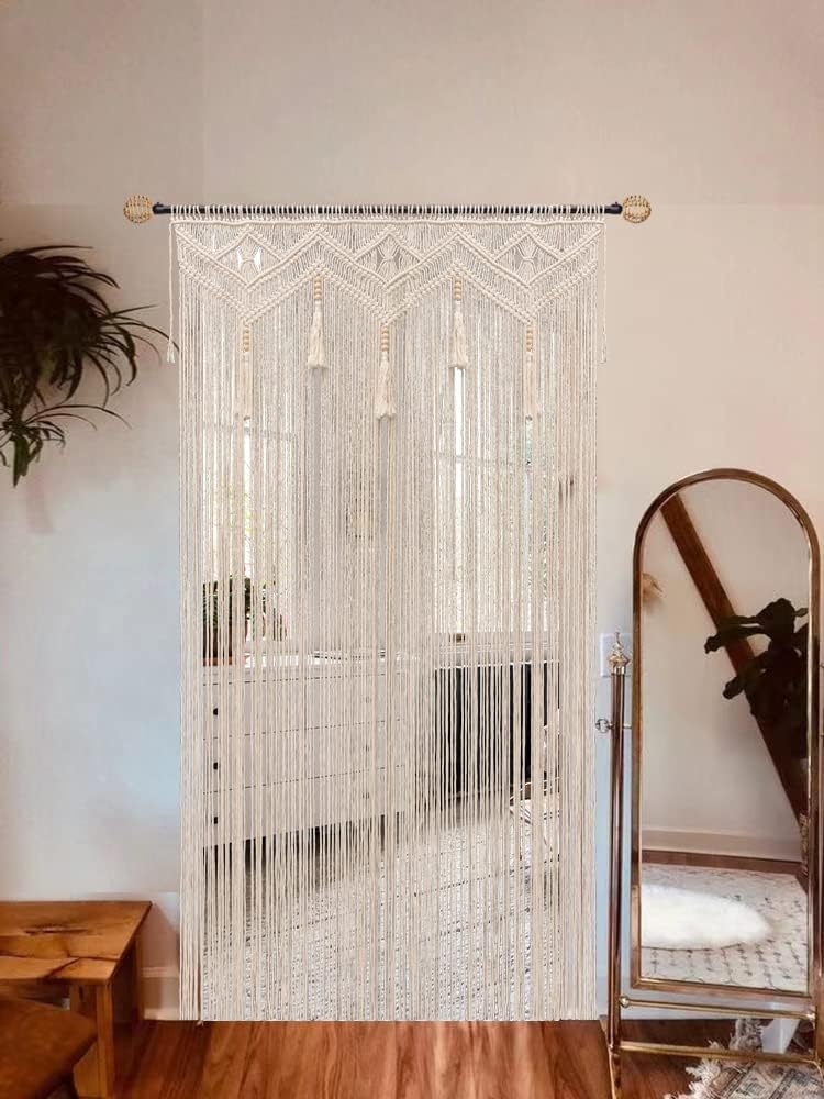 GCOVELIS Boho Macrame Wall Hanging 52x72 Inch Curtain