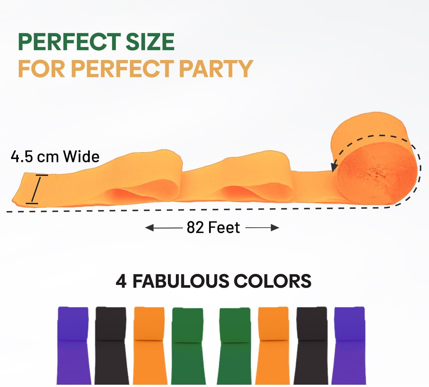 Captain Decor 8 Halloween Streamers Crepe Paper Rolls