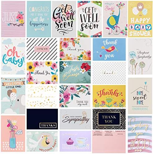 100 All Occasion Greeting Cards with Organizer Box