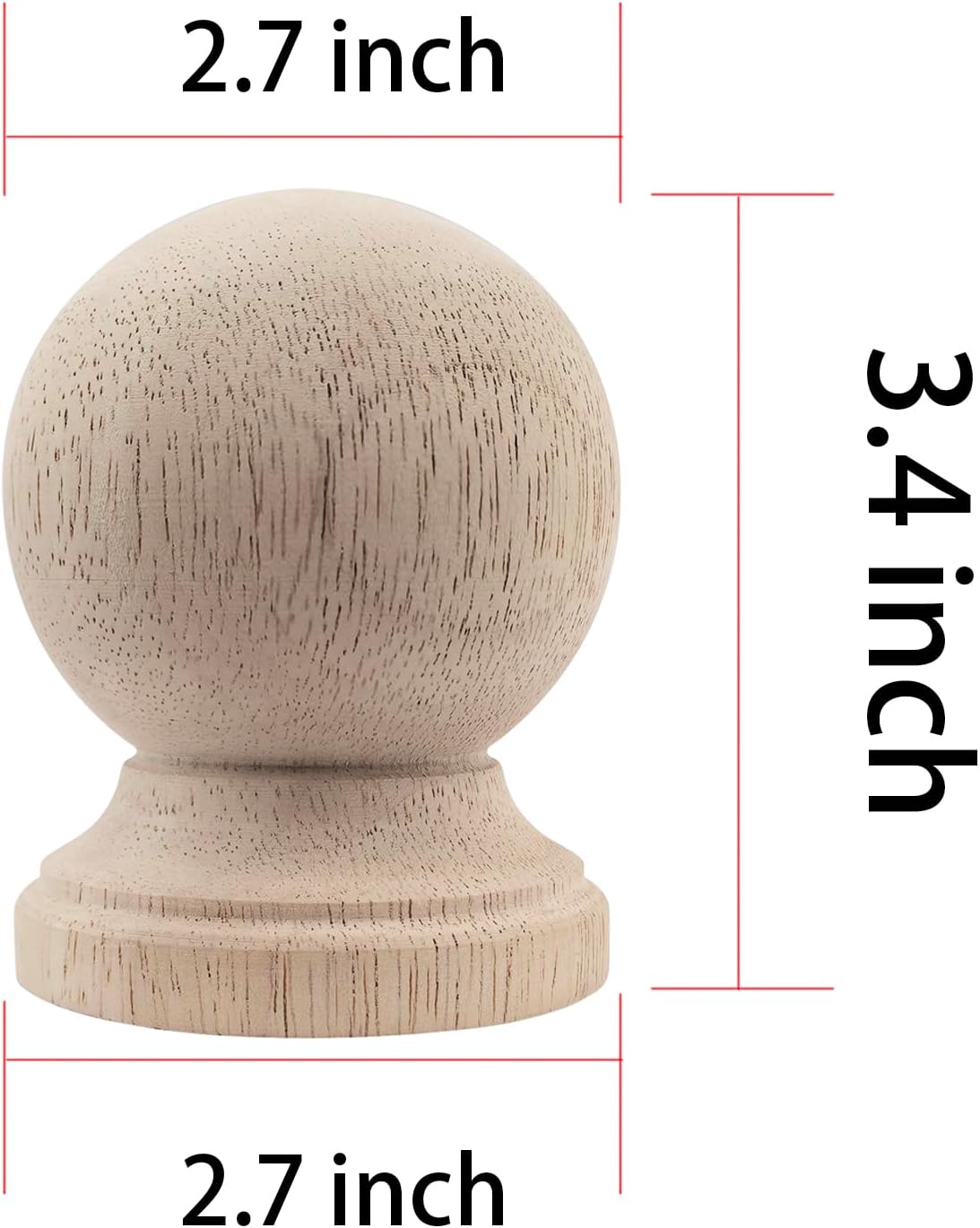Unfinished Solid Wood Finials - Pack of 2 Style 4