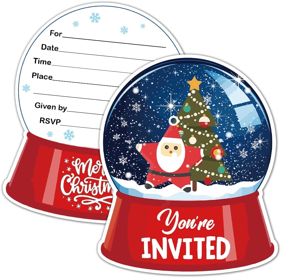 RZHV 15 Pack Crystal Ball Shaped Party Invitations Cards with Envelopes