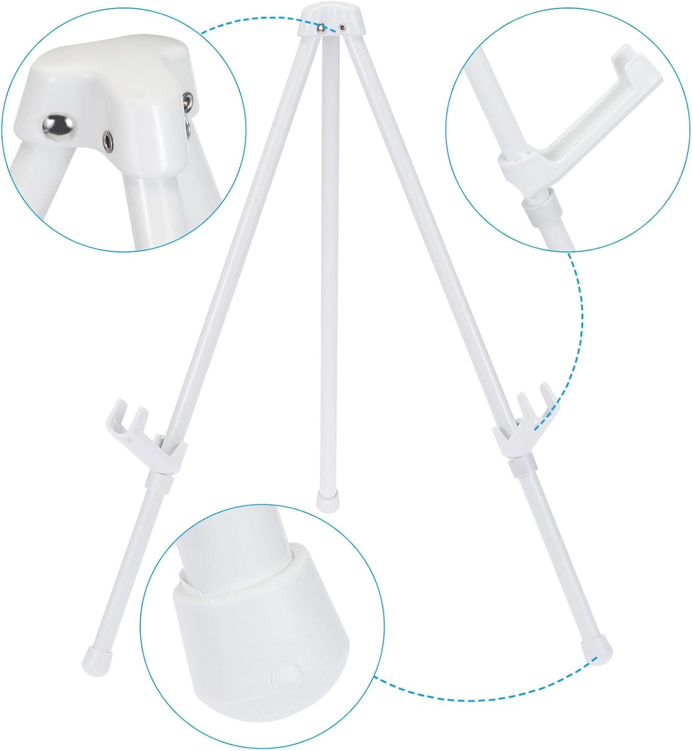 PATIKIL 2Set Tabletop Easel Stand for Display White Portable Aluminum Folding