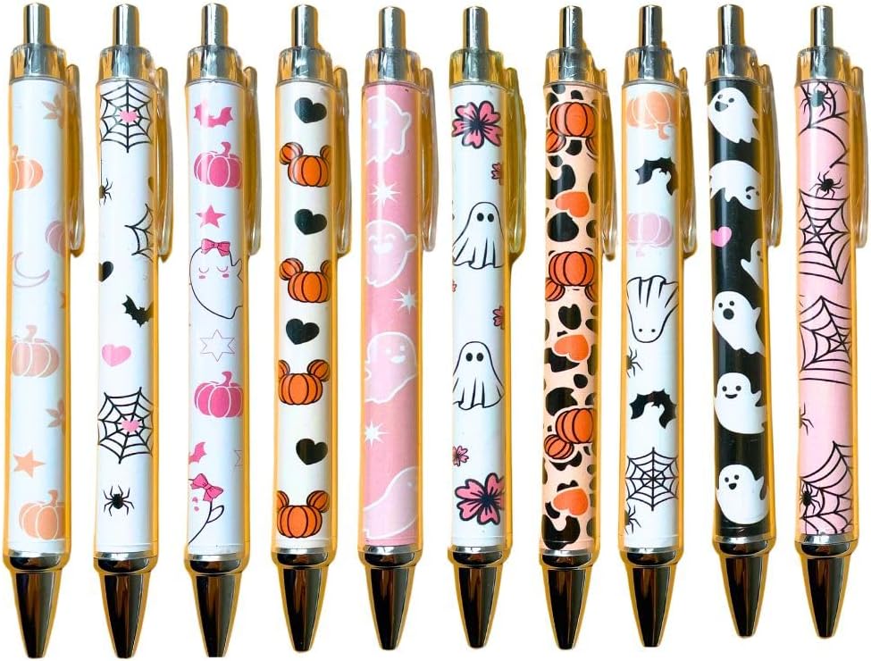 10 Halloween Pens Cute Fun Spooky Gel Pens Set