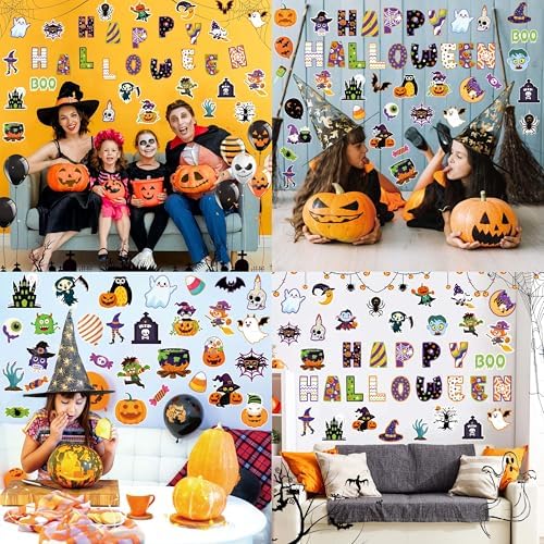 81 Pcs Halloween Bulletin Board Decor Set with Border
