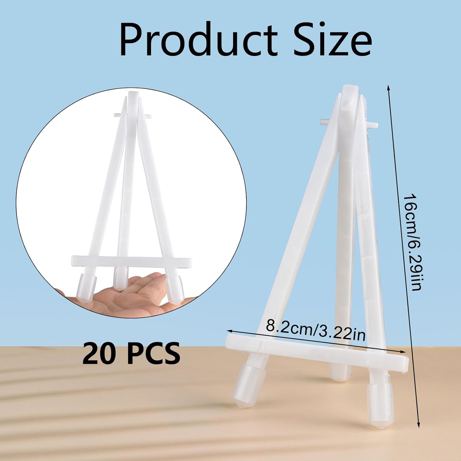 Mini Plastic Display Easel 20 Pcs for Art and Photo Display