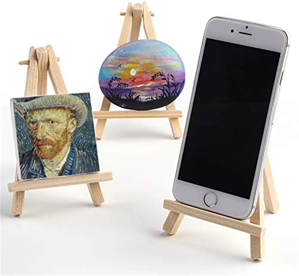10 Pack Mini Wood Display Easels for Art Wedding and Party Use