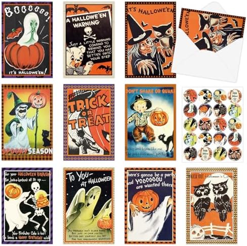 30 Pcs Halloween Greeting Cards with Envelopes and Stickers
