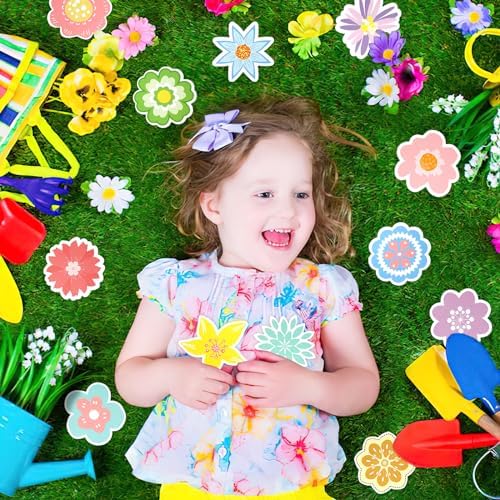 JUNEBRUSHS 72PCS Spring Flower Bulletin Board Decor