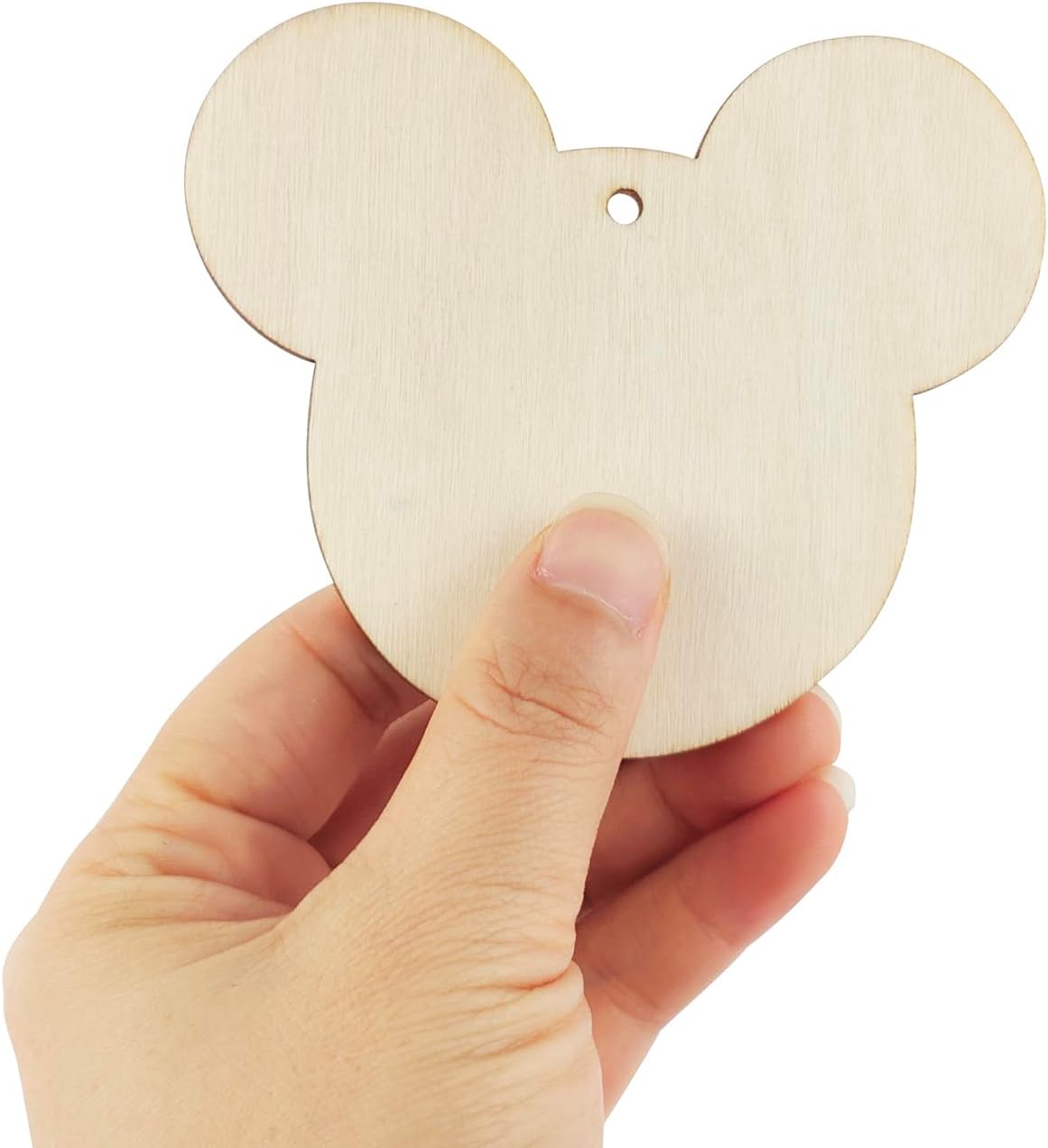 30 Pack 4 Inch Wood Mouse Head Cutouts for Crafts