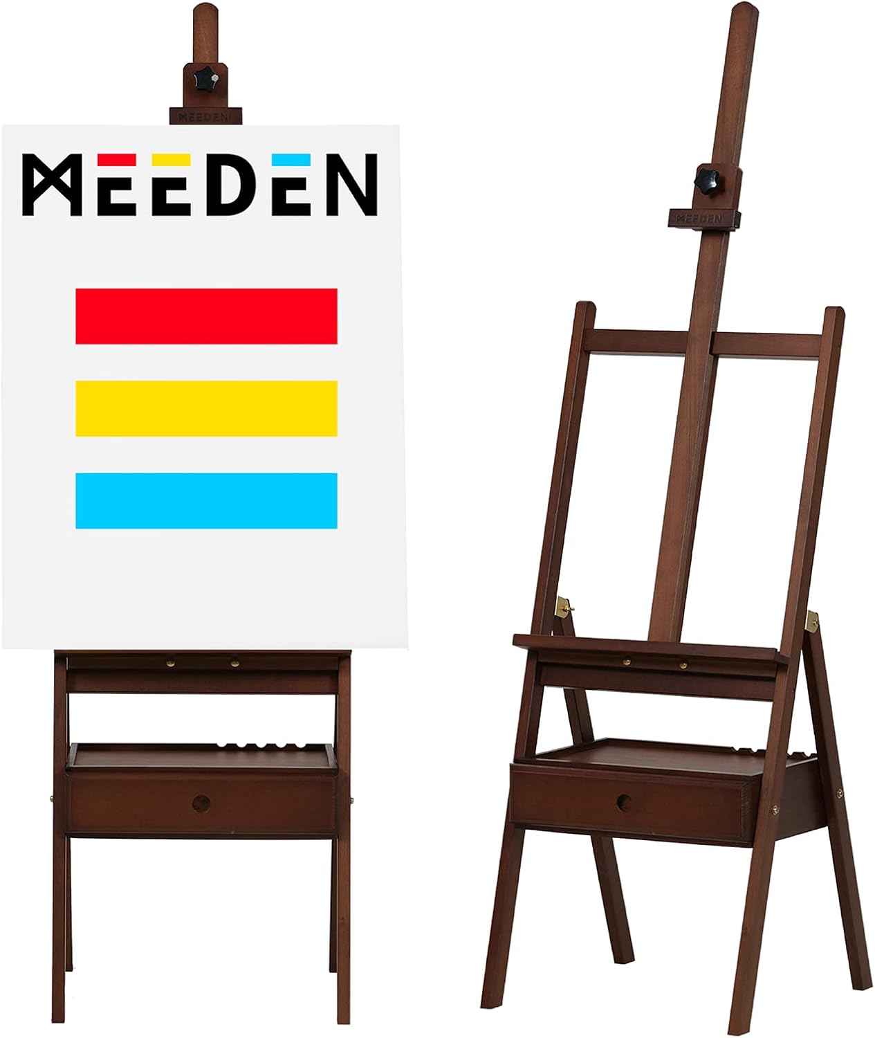 MEEDEN Studio H-Frame Easel with Storage Drawer Adjustable 60-75 Inches