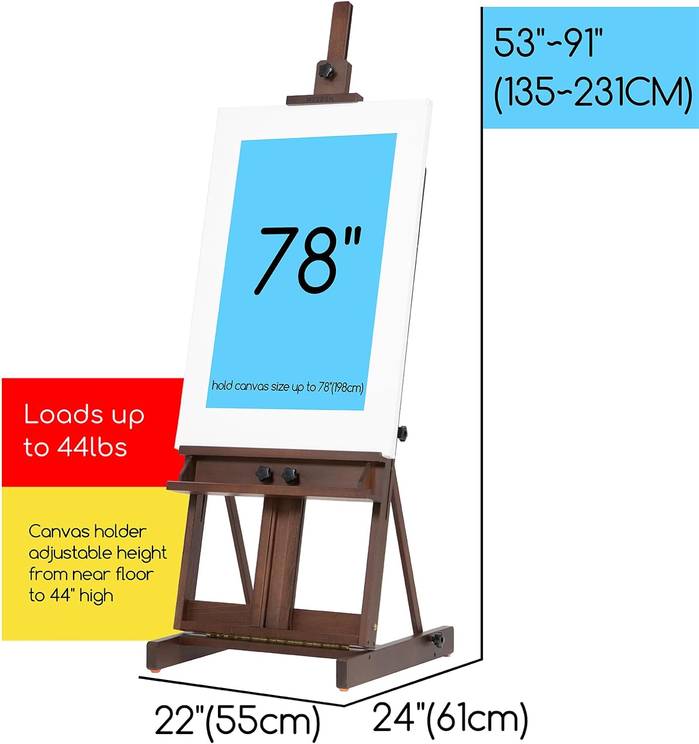 MEEDEN H-Frame Easel with Storage Tray 1