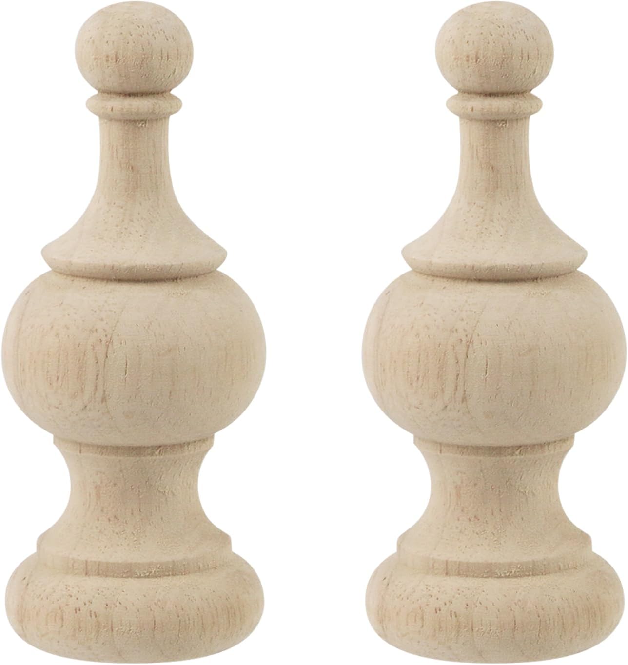 UTALIND 2 Pcs Unfinished Wood Finials for Staircase Decorations
