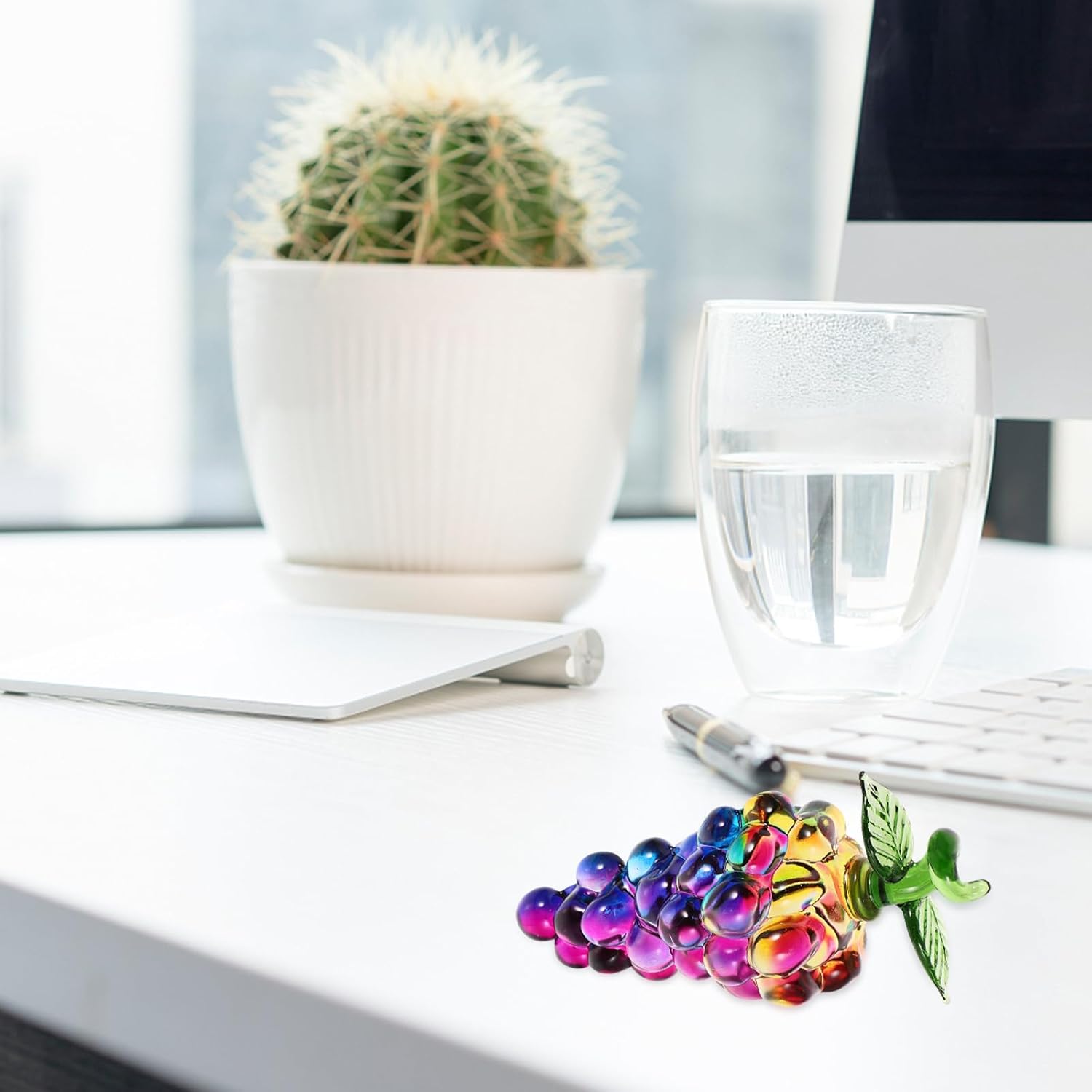 Crystal Grape Figurine Decor Desk Paperweight