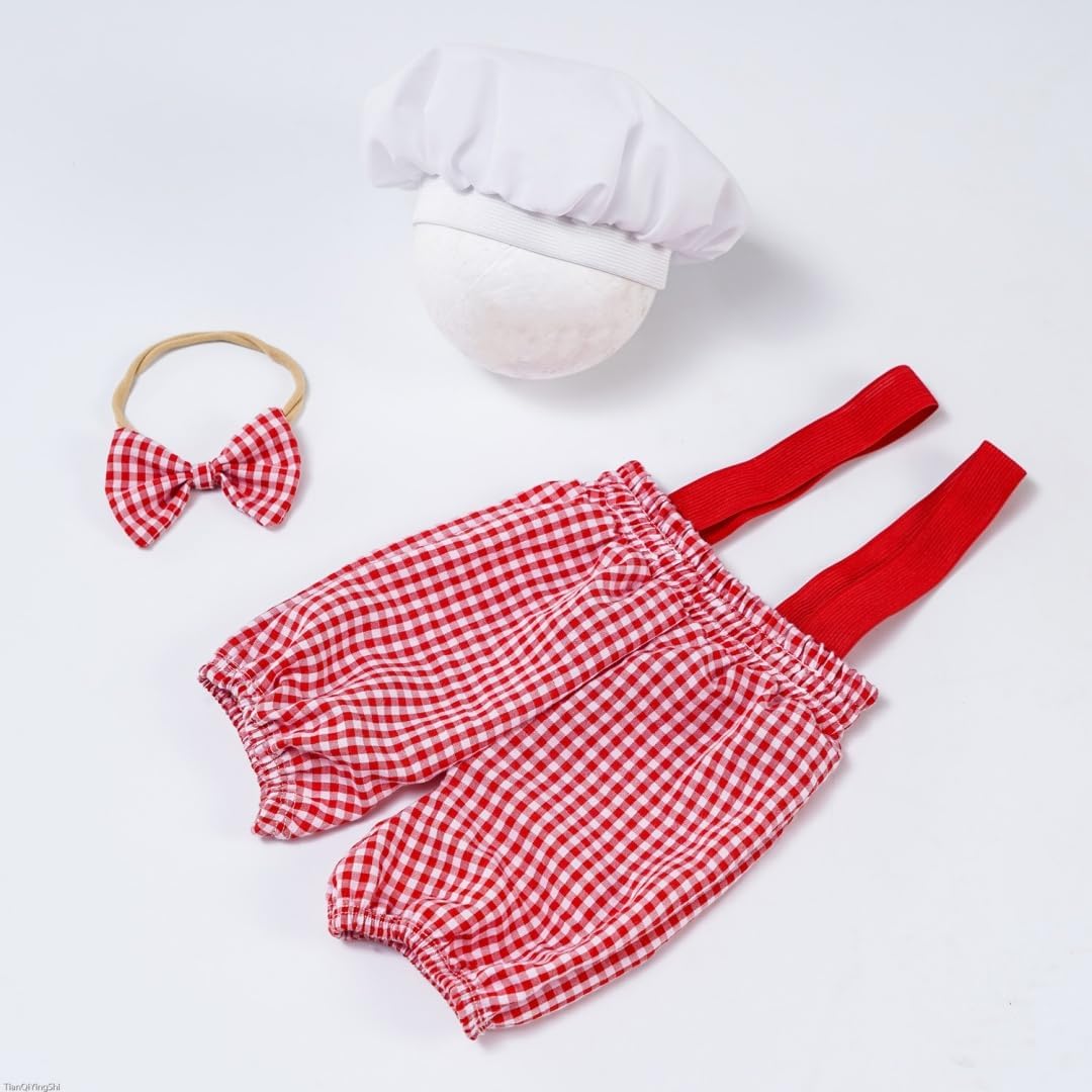Newborn Baby Chef Costume Set for Photoshoots