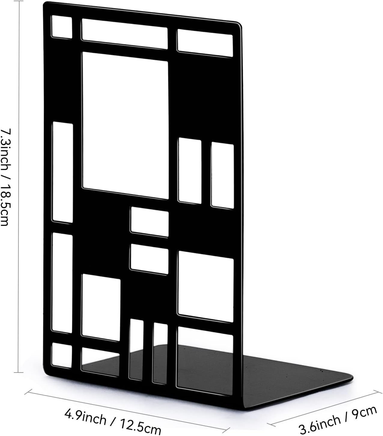 Heavy Duty Metal Bookends with Anti-Slip Pads 1 Pair