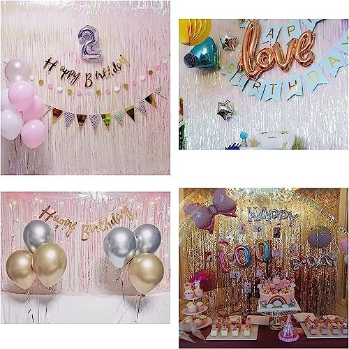 Braveshine Iridescent Foil Fringe Backdrops 2 Pack