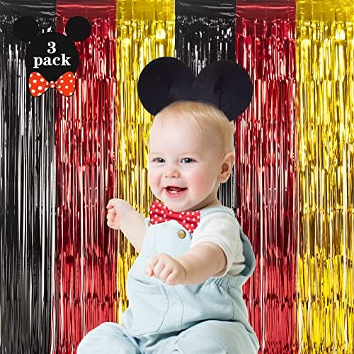 LOLStar 3 Pack Cartoon Mouse Birthday Decor Backdrop