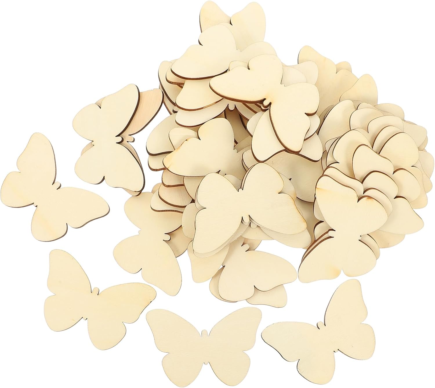 TINKSKY 50pcs Wooden Butterfly Craft Blank DIY Kit