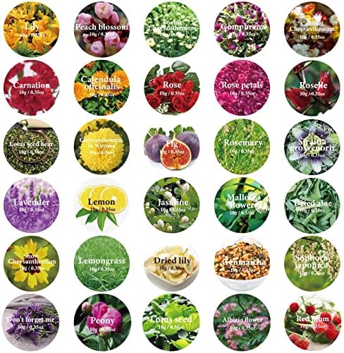 30 Bags Dried Flowers Kit for Soap and Candle Making